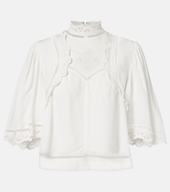 Frany broderie anglaise crêpe top | Isabel Marant