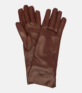 Cashmere and silk-lined leather gloves | Loro Piana