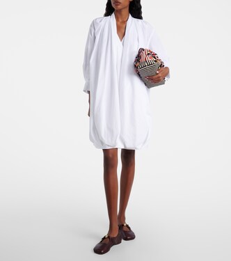 Draped cotton poplin shirt dress | Loewe