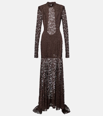 Open-back floral lace  gown | Rotate