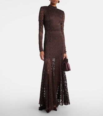 Open-back floral lace  gown | Rotate