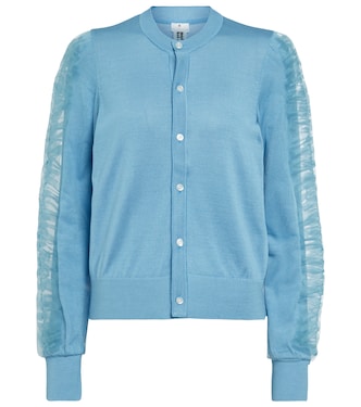 Tulle-trimmed silk cardigan | Noir Kei Ninomiya
