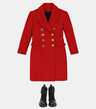 Wool-blend coat | Balmain Kids