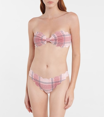 Kariertes Bikini-Oberteil Antibes | Marysia