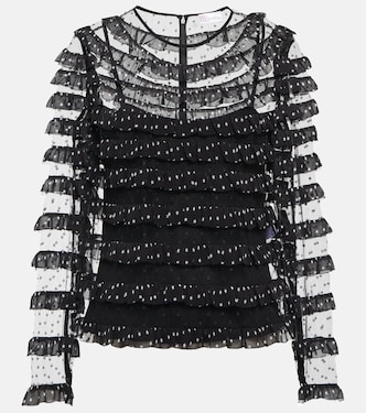 Point d'esprit tulle and georgette blouse | REDValentino