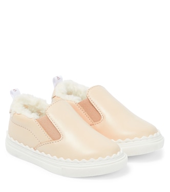 Baby - Sneakers in shearling sintetico e pelle | Chloé Kids