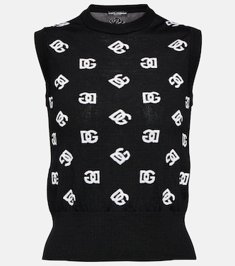 Top de lana y seda con logo | Dolce&Gabbana