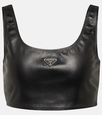 Cropped-Top aus Leder | Prada