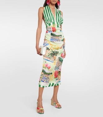 Robe midi Portofino en soie mélangée | Dolce&Gabbana