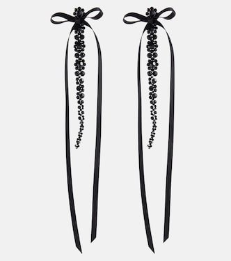 Orecchini pendenti con cristalli e fiocco | Simone Rocha