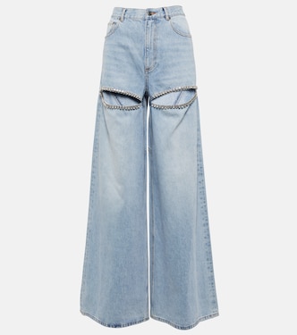 Verzierte High-Rise Wide-Leg Jeans | Area