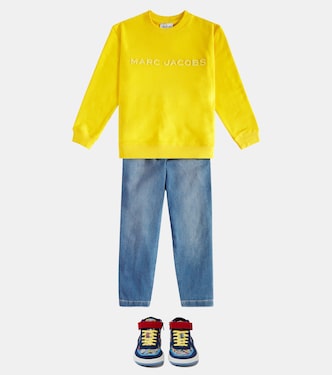 Sneakers in pelle e suede con stampa | Marc Jacobs Kids