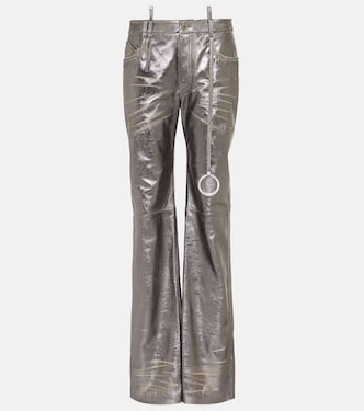 Pantaloni in pelle metallizzata | The Attico