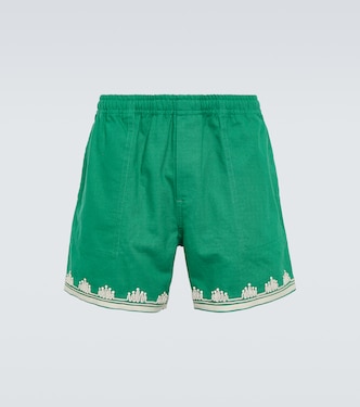 Ripple embroidered cotton shorts | Bode