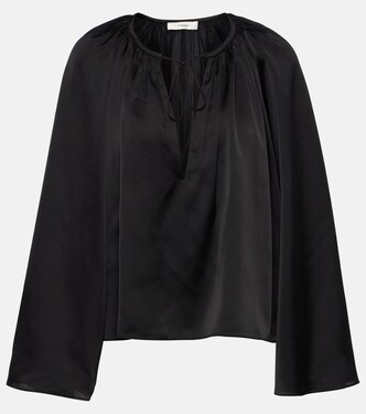 Shirred mockneck blouse | Frame