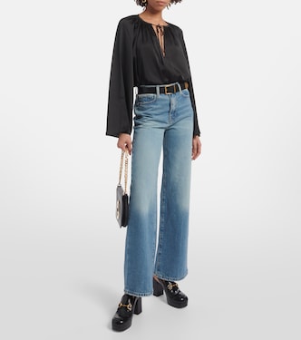 Shirred mockneck blouse | Frame