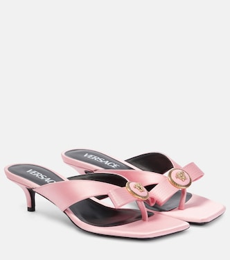 Medusa satin thong sandals | Versace
