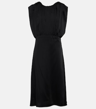 Vestido midi de satén drapeado | Jil Sander