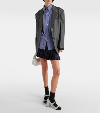 Logo cotton poplin shirt | Miu Miu