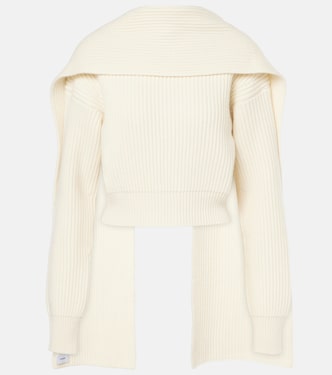 Pull raccourci en laine et cachemire | Erdem