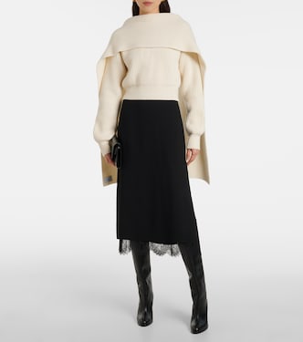 Pull raccourci en laine et cachemire | Erdem