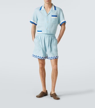Seedling Stripe linen Bermuda shorts | Bode