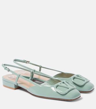VLogo Signature leather slingback flats | Valentino Garavani