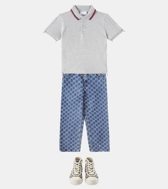 Polohemd Web Stripe aus einem Baumwollgemisch | Gucci Kids