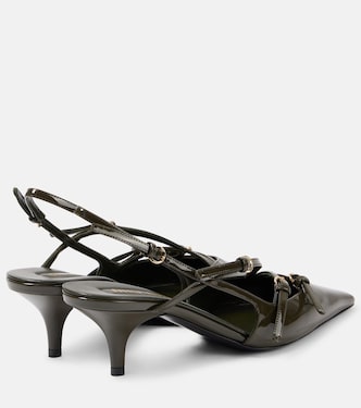 Escarpins slingback en cuir verni | Miu Miu