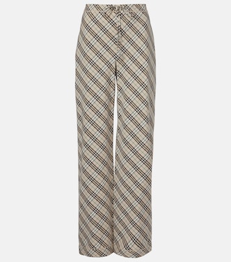 Burberry Check cotton wide-leg pants | Burberry