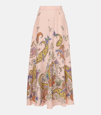 Falda larga de crepé de china de seda | Etro
