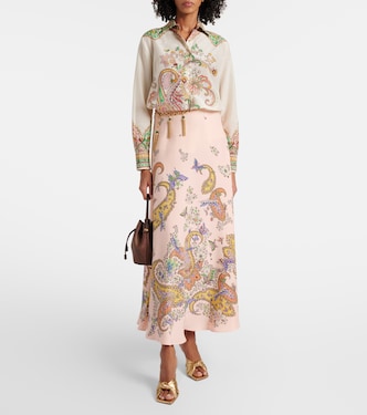 Falda larga de crepé de china de seda | Etro