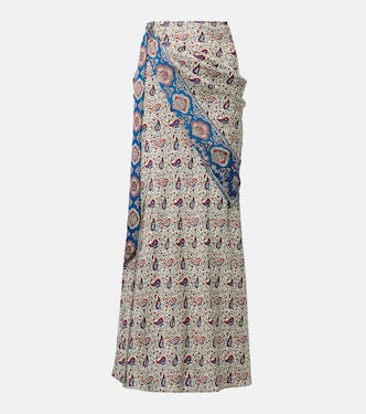 Paisley satin maxi skirt | Rabanne