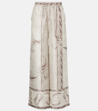 Rive printed silk satin wide-leg pants | Max Mara