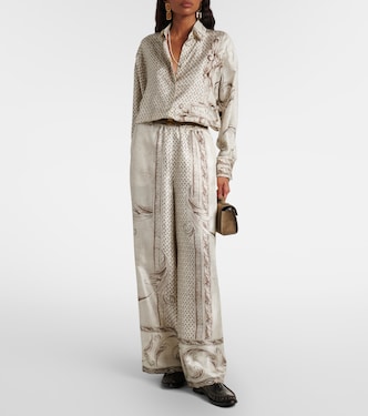 Rive printed silk satin wide-leg pants | Max Mara