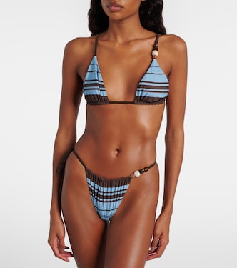 Rioja beaded striped bikini bottoms | SIR