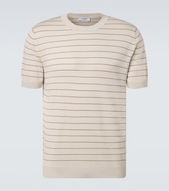 T-shirt en soie rayée | Lardini