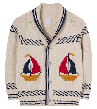 Intarsia cotton cardigan | Pepa London