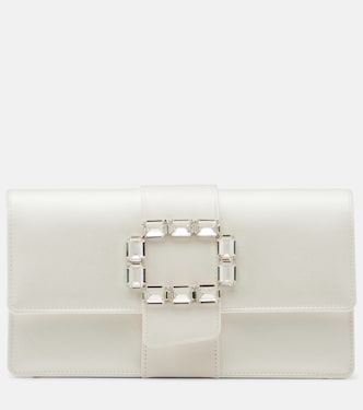 Clutch Maycapjou in raso con cristalli | Manolo Blahnik