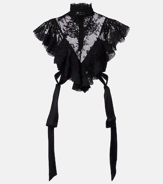 Luna ruffled lace crop top | Zimmermann