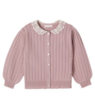 Adelia pointelle cotton cardigan | C'era Una Volta