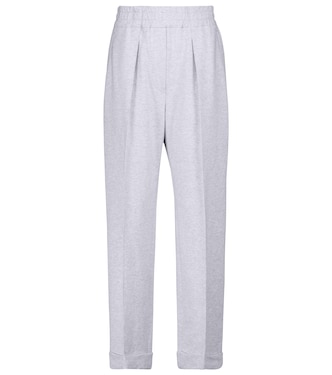 High-rise stretch-cotton pants | Brunello Cucinelli