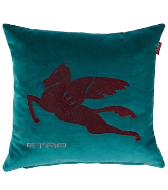 Exeter embroidered velvet cushion | Etro