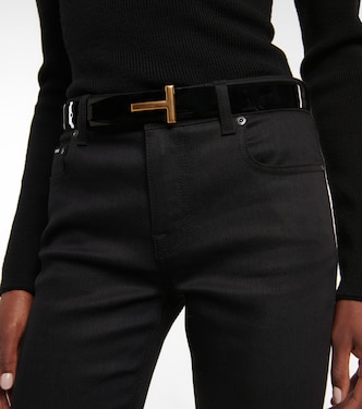 Ceinture Monogram en cuir verni | Tom Ford