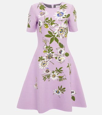 Floral jacquard knit minidress | Oscar de la Renta