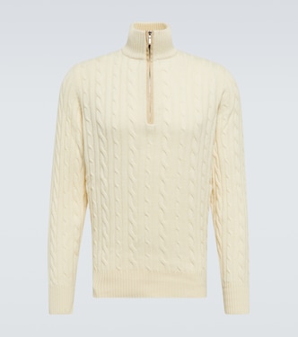 Treccia cable-knit cashmere half-zip sweater | Loro Piana