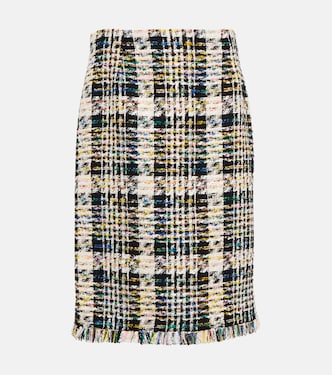 Falda midi de tweed en mezcla de algodón | Oscar de la Renta