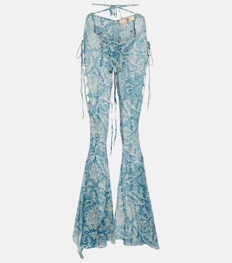 Pantalon à taille basse en soie mélangée | KNWLS