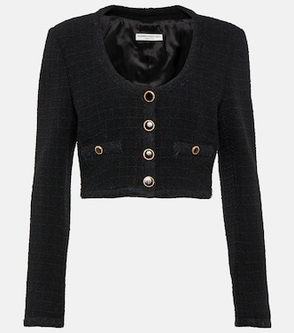 Blazer cropped de tweed a cuadros | Alessandra Rich