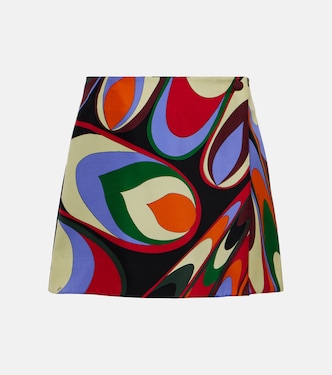 Minifalda Onde de sarga de seda | Pucci